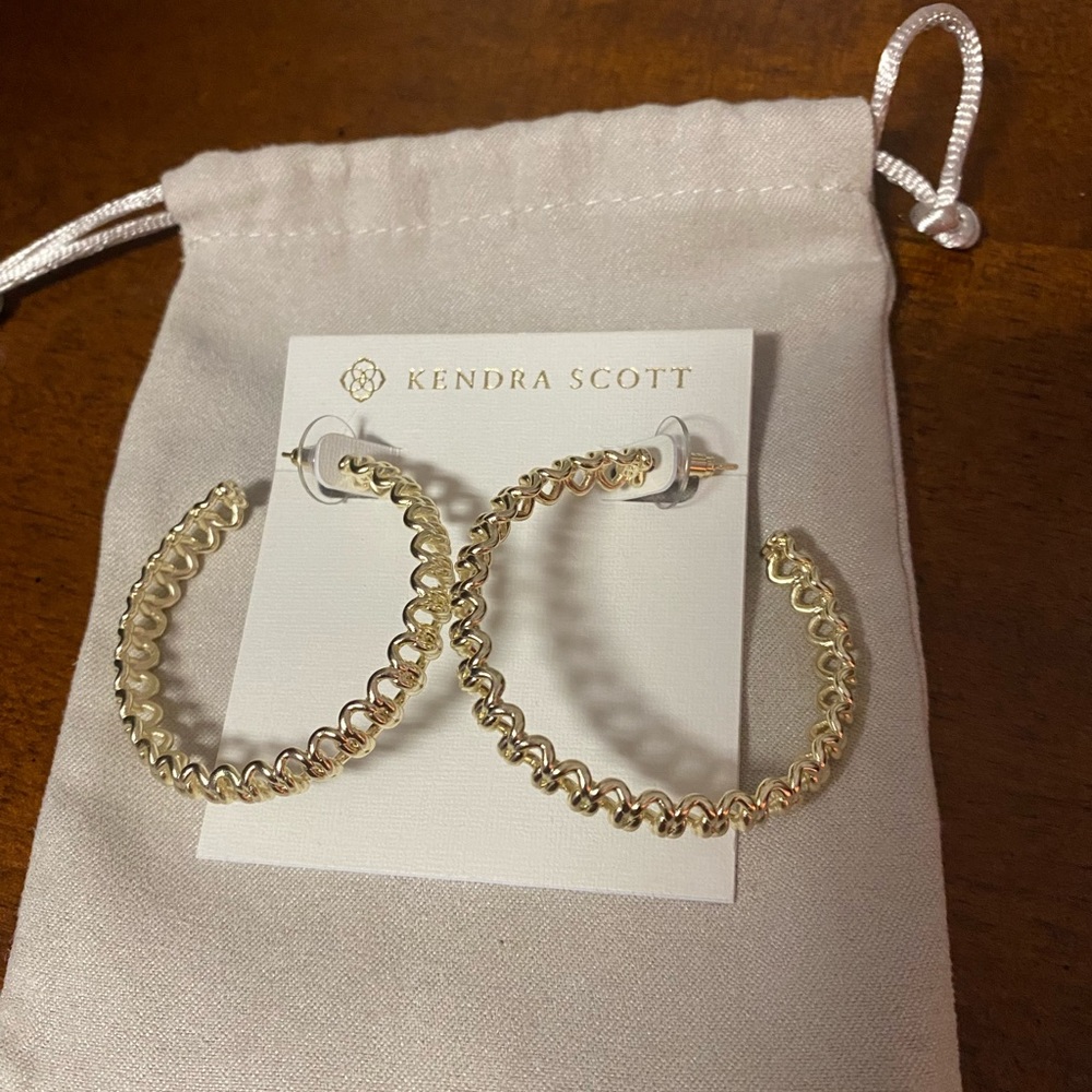 Kendra Scott Gold Hoop Filigree Earrings